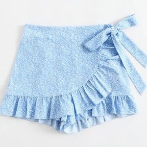 SHEIN Tie Side Ruffle Wrap Skort